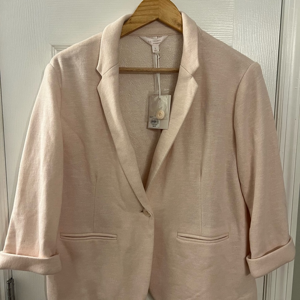 Lauren Conrad 3/4 sleeve blazer baby pink color